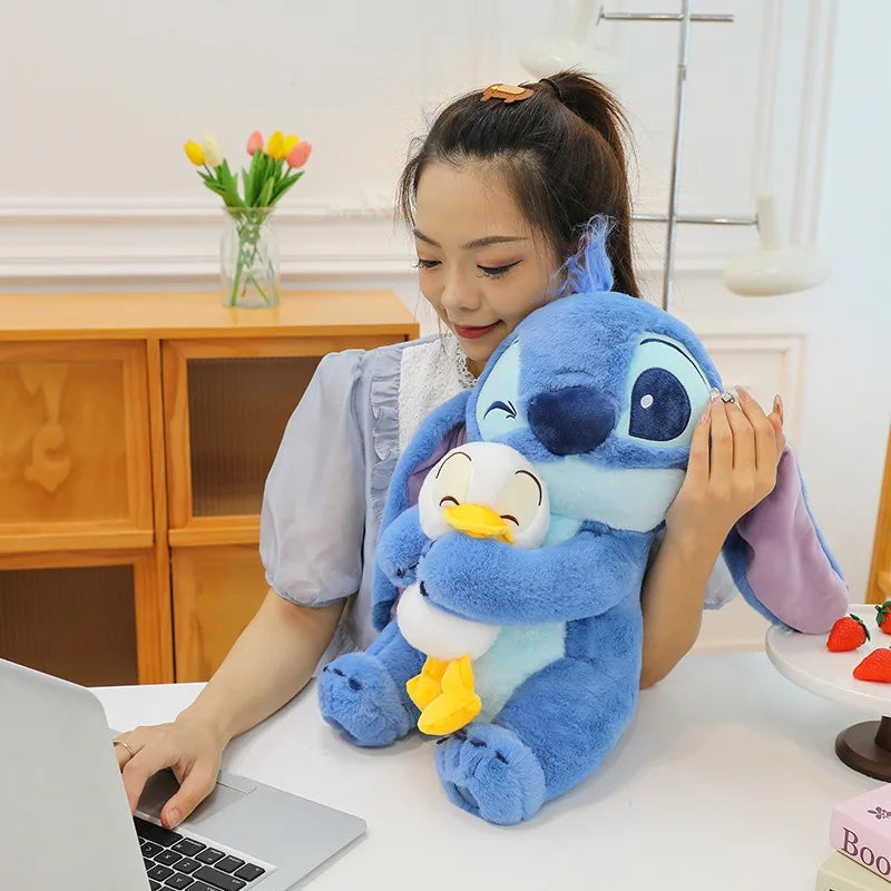 Creatove Stitch Hold Donald Duck Plush Toys Doll Cartoon Anime Disney Pillow Plush Doll Girls Lovely Soothing Birthday Gift Toys