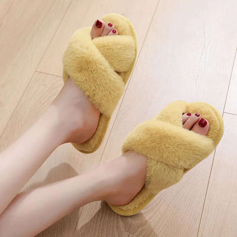 Women Winte House Slippers. Home Furry Slippers