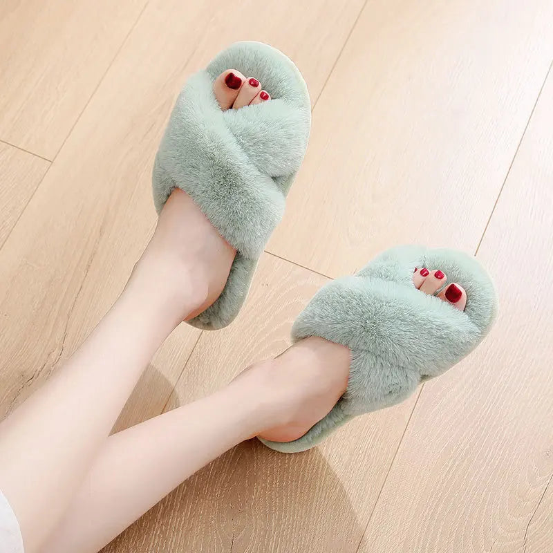 Women Winte House Slippers. Home Furry Slippers