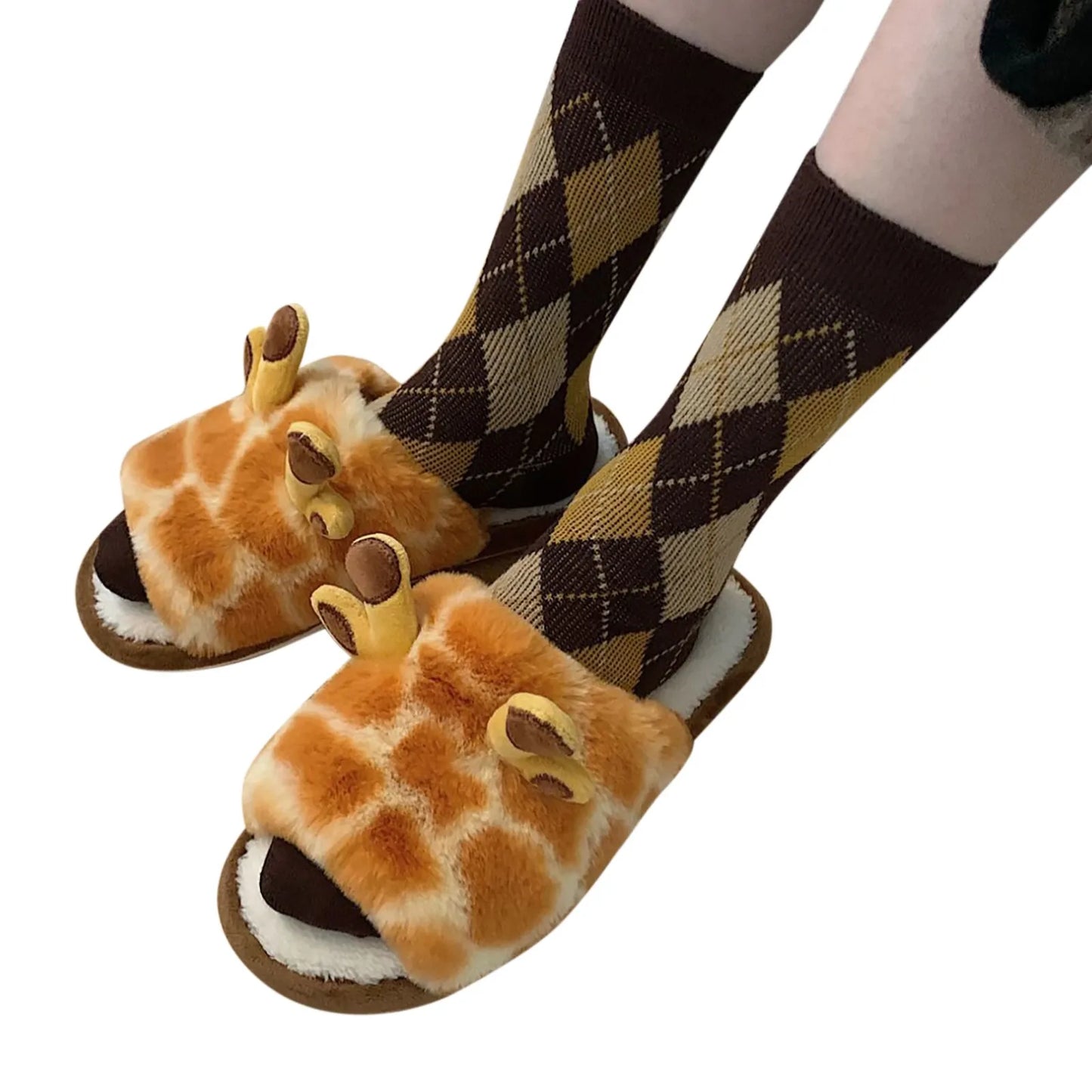 Giraffe Slippers Slippers Fluffy