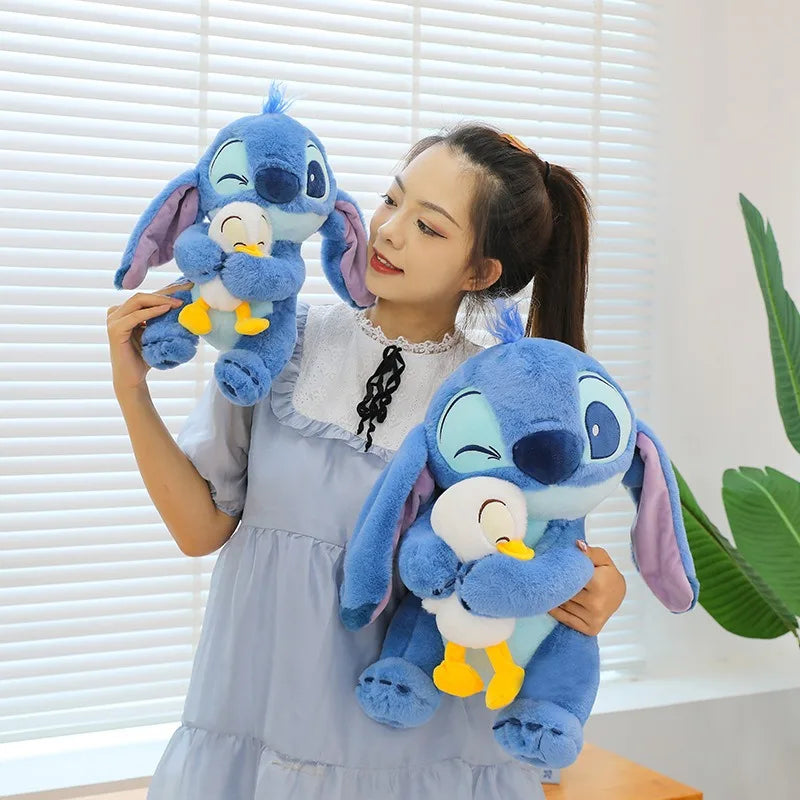 Creatove Stitch Hold Donald Duck Plush Toys Doll Cartoon Anime Disney Pillow Plush Doll Girls Lovely Soothing Birthday Gift Toys