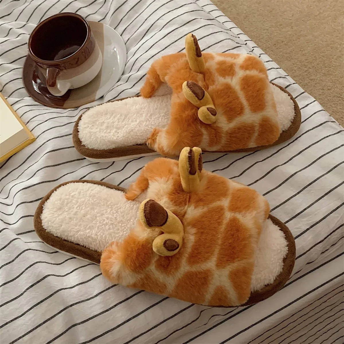 Giraffe Slippers Slippers Fluffy