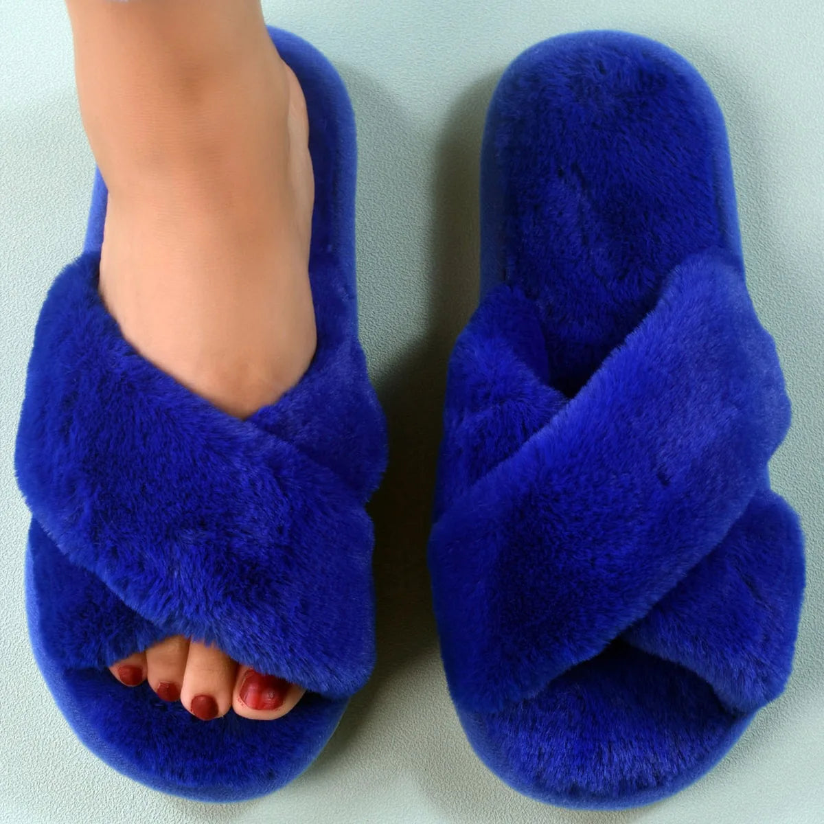 Women Winte House Slippers. Home Furry Slippers