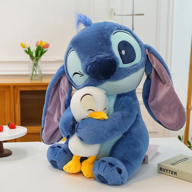 Creatove Stitch Hold Donald Duck Plush Toys Doll Cartoon Anime Disney Pillow Plush Doll Girls Lovely Soothing Birthday Gift Toys