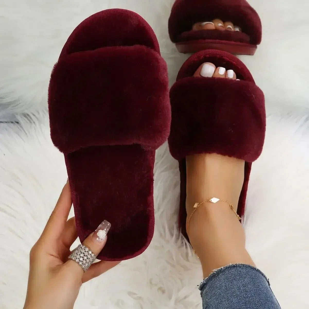 Winter Women Winter House Furry Slippers